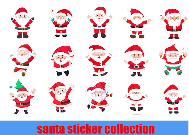 Vector santa sticker high quality