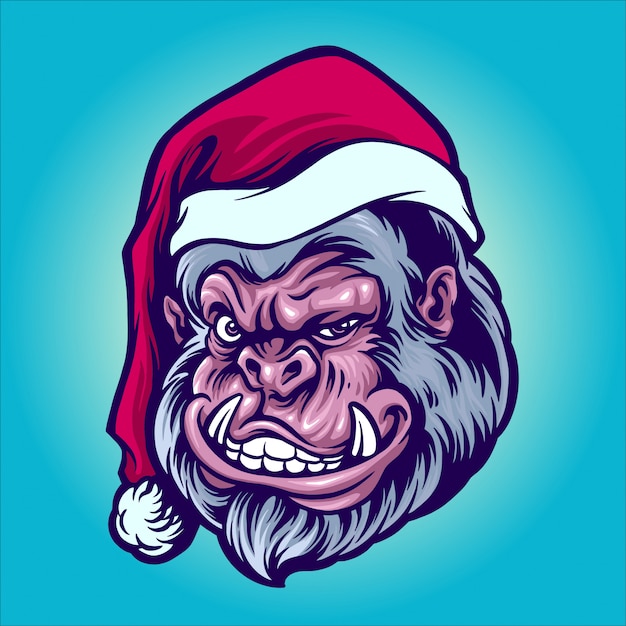 santa yeti illustration