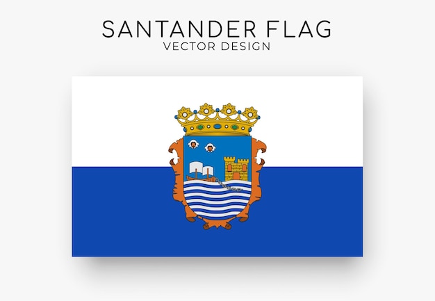 Santander flag Detailed flag on white background Vector illustration