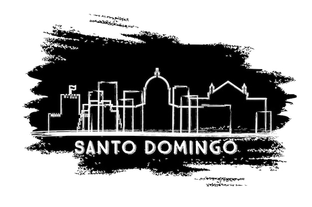 Santo Domingo Dominicaanse Republiek stad Skyline silhouet Hand getrokken schets