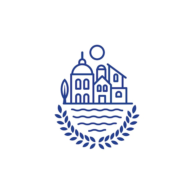 Santorini europa venetië logo line