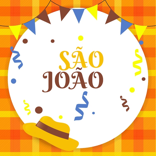 Vector sao joao brazilië festa junina traditioneel festival partij viering achtergrond sjabloon ontwerp vector