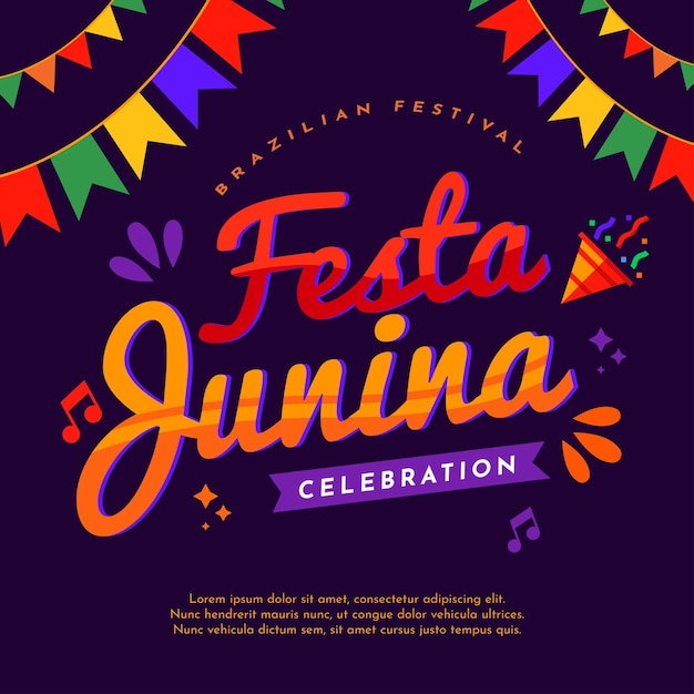 Sao joao festa junina brazilië juni festivalontwerp
