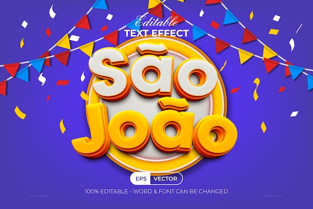sao joao text effect 3d style editable text effect