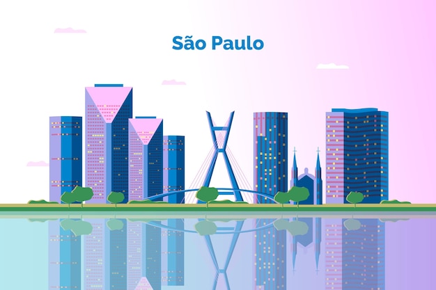 São paulo skyline illustratie