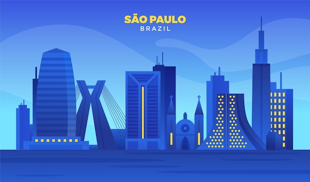 Vettore skyline di sao paulo