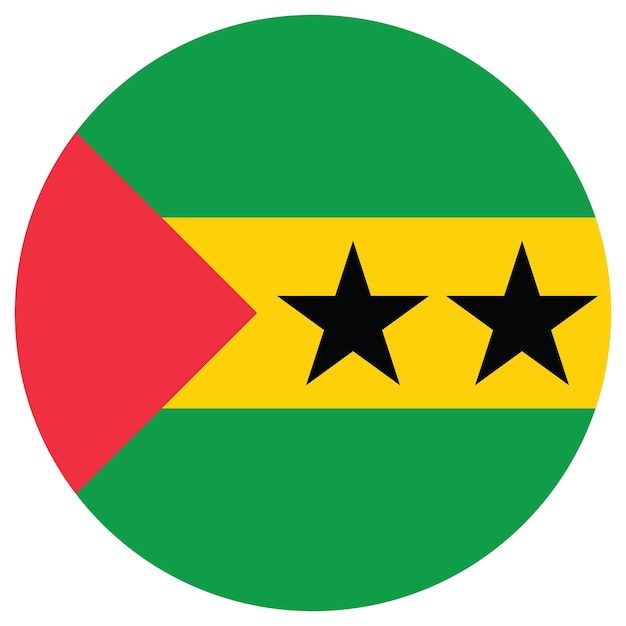 SAO Tome en Principe cirkel vlag logo icoon computer vector illustratie