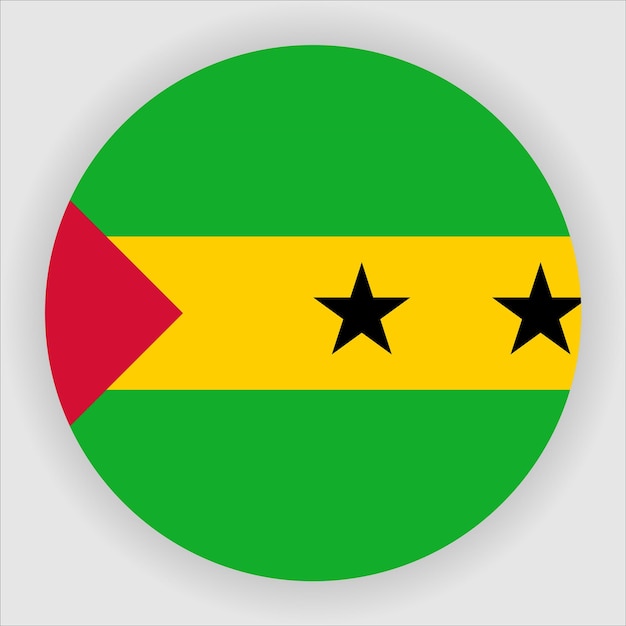 Vector sao tome flat rounded flag icon