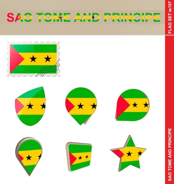 Vector sao tome and principe flag set flag set 197 vector