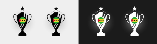 Sao Tome and Principe flag trophy vector illustration