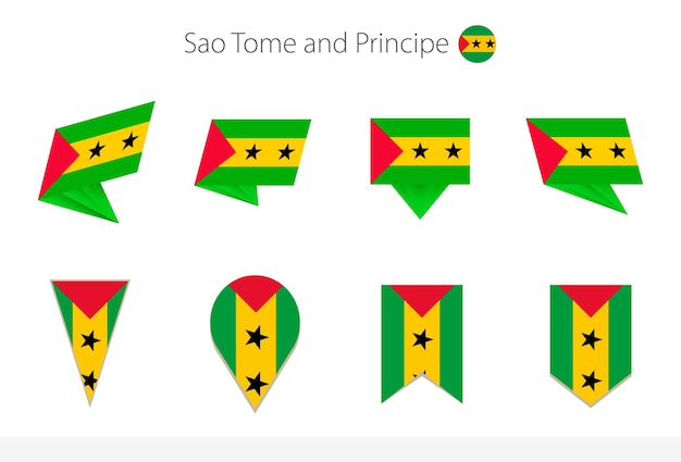 Sao tome and principe national flag collection eight versions of sao tome and principe vector flags