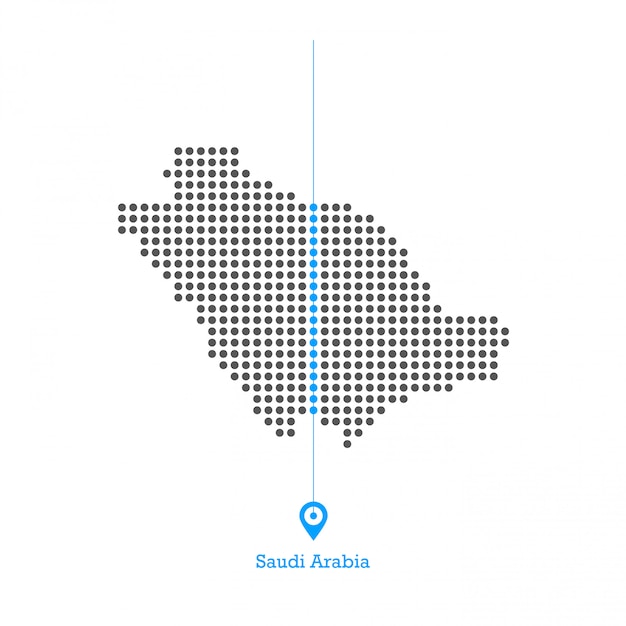 Saoedi-Arabië doted kaart desgin vector