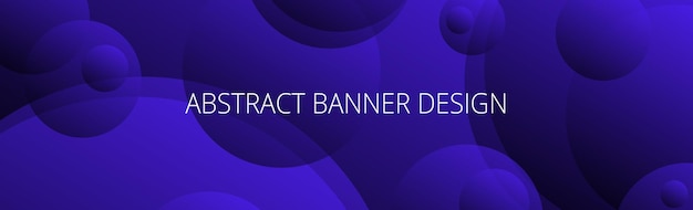 Vector sapphire blue and black abstract banner with gradient spheres background template