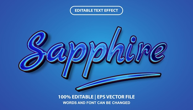 Sapphire 可編輯的文字效果模板,寶石字體效果風格