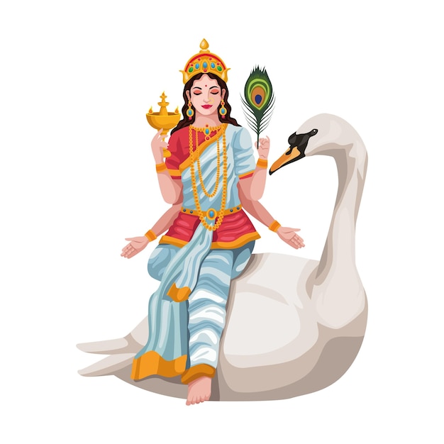 Vector saraswati vasant character