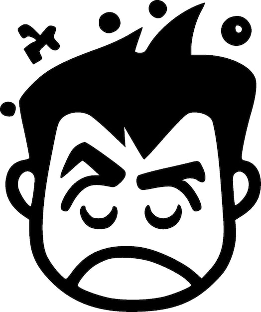 Vector sarcastic black and white isolated icon vector illustration