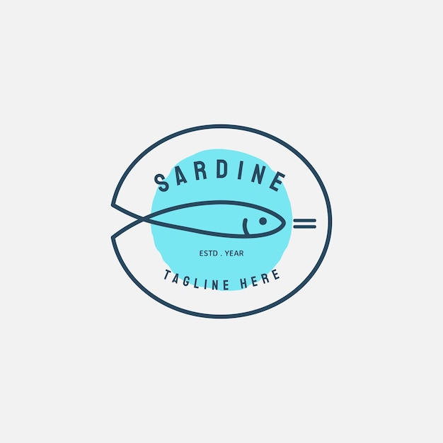 Vector sardine and mackerel logo template fish logo vector illustration design
