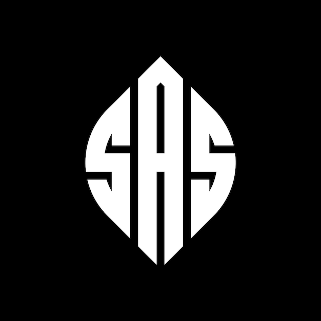 サークル・エリプス (SAS) サークル・エンブレム (Logo) アブストラクト・モノグラム (Letter Mark) ベクトル・マーク (Vector Mark)