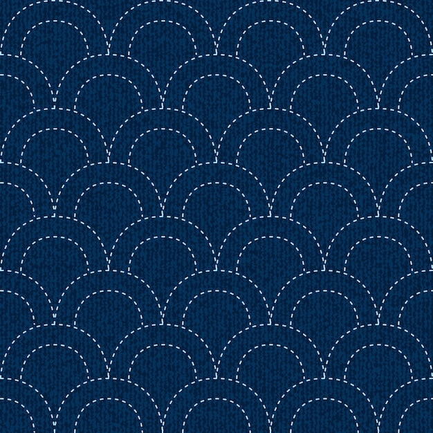 Vector sashiko seamless pattern