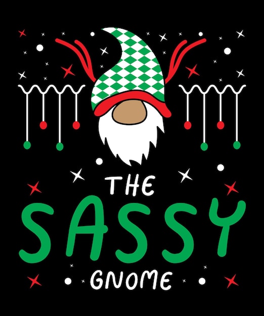 Vector the sassy gnome t-shirt design template