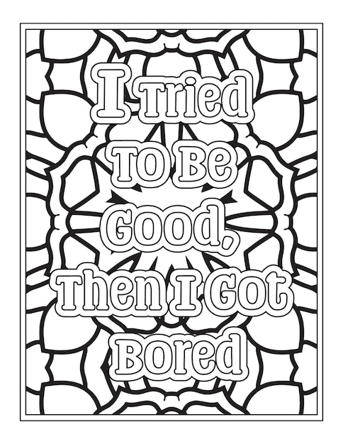 Vector sassy quotes coloring pages for kdp coloring pages