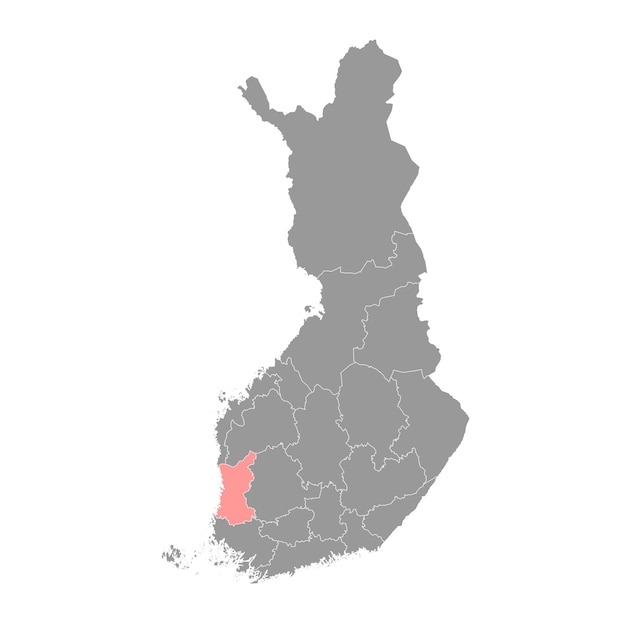 핀란드 벡터 그림의 Satakunta 지도 영역
