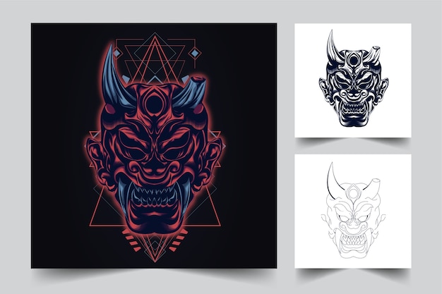 сатана маска талисман логотип