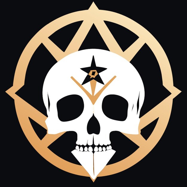 Сатанинский ритуальный символ черепа и костей векторная иллюстрация