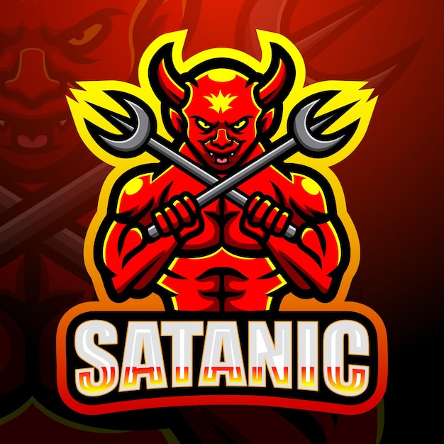 Satanische mascotte esport illustratie