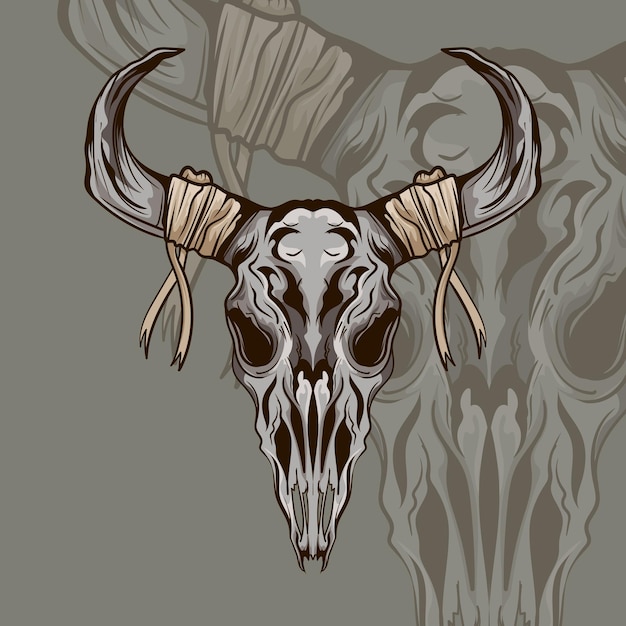Сатанизм Бафомет козий череп голова козла демона нарисованный от руки принт или блэкворк флеш тату в гравюре
