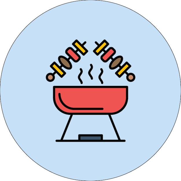 Satay Flat Illustration