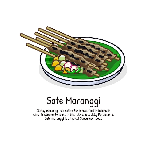 Sate Maranggi 고기 쇠고기 satay 인도네시아의 전통 음식