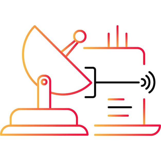 Satelliet antenne afstandsbediening lijn pictogram vector