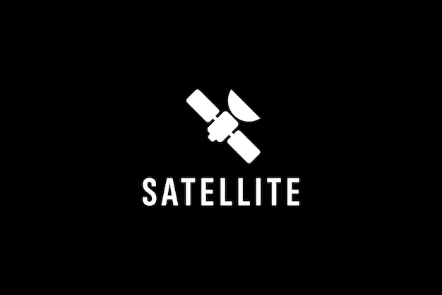 Satelliet logo vector pictogram illustratie