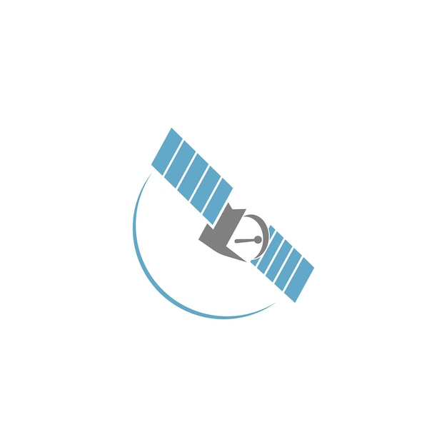 Satelliet pictogram logo ontwerp illustratie