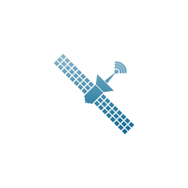 Vector satelliet pictogram logo ontwerp sjabloon illustratie