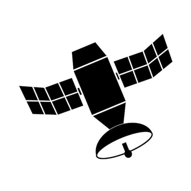 Satelliet pictogram logo vector ontwerpsjabloon