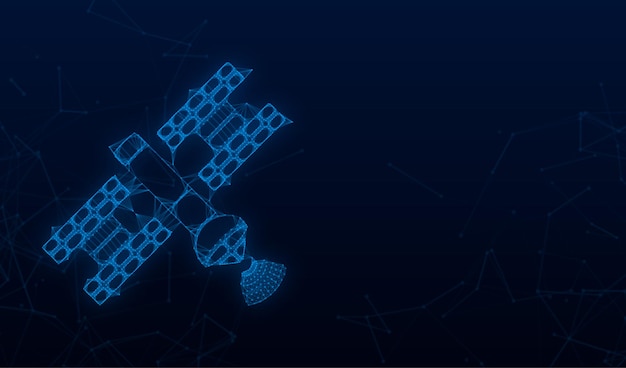 Il satellite. satelliti artificiali in orbita attorno al pianeta terra gps. illustrazione di riserva di vettore