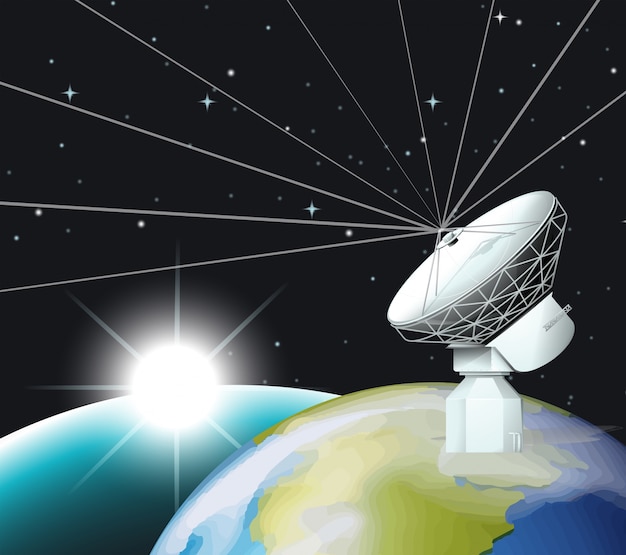 Antenna parabolica sulla terra