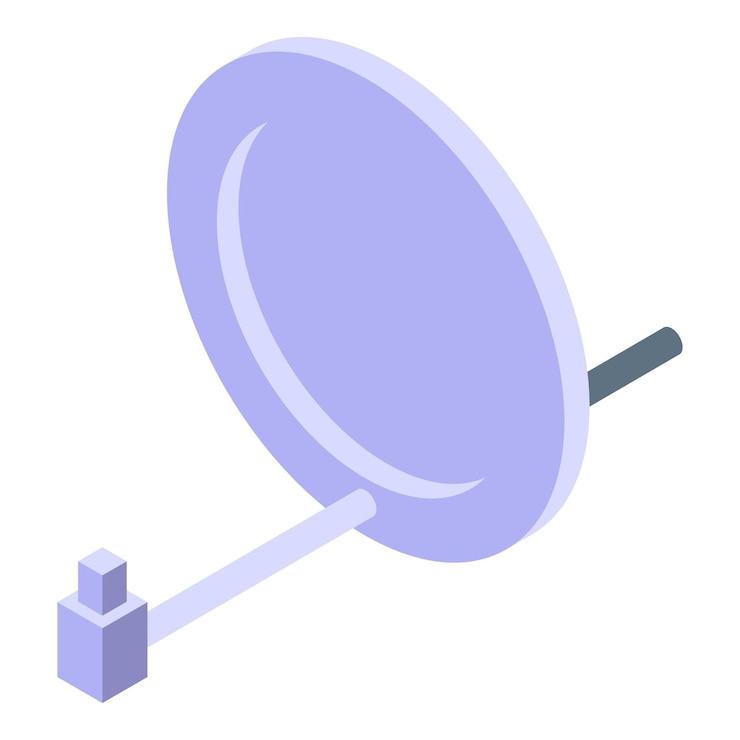 Vector satellite dish receiving signal from space for communication