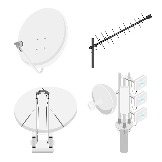 Вектор Телевизионная антенна спутниковой антенны и башня сотовой связи
