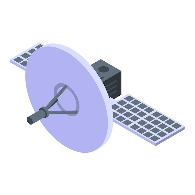 Satellite icon Isometric of satellite vector icon for web design isolated on white background