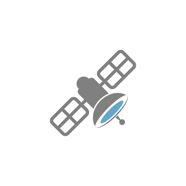 Vector satellite icon logo design illustration