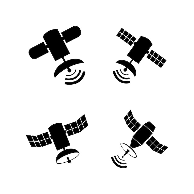 Modello di progettazione vettoriale del logo dell'icona satellitare