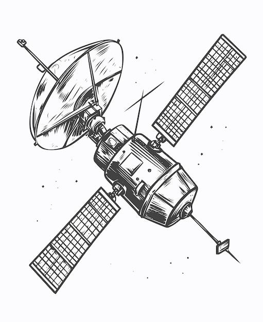 Satellite illustration Satellite coloring book