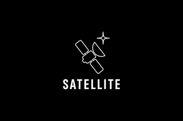 Satellite logo vector icon illustration