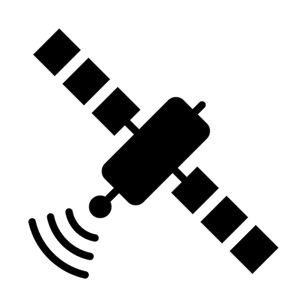 Icona del colore del glifo vettoriale del simbolo del segno satellitare