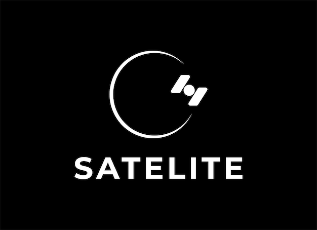 The satellite in the space vector flat design illustration. Good concept for business connected. Log