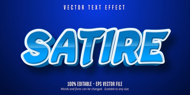 Satire text, cartoon style editable text effect