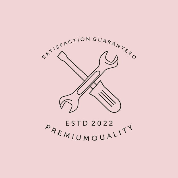 Vector satisfaction guaranteed icon line art logo vector symbol illustration design